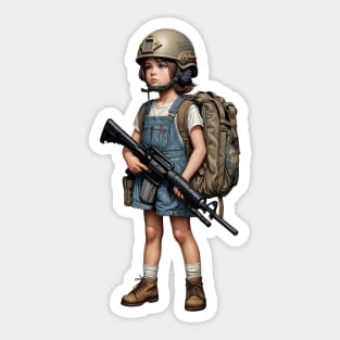 The Little Girl and a Gun Sticker